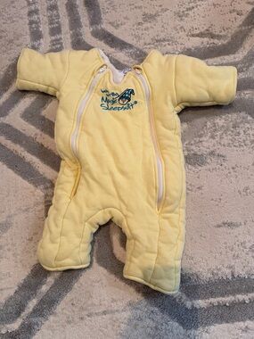 Baby Magic Sleepsuit in Pale Yellow - Soft Quilted Sleep Sack